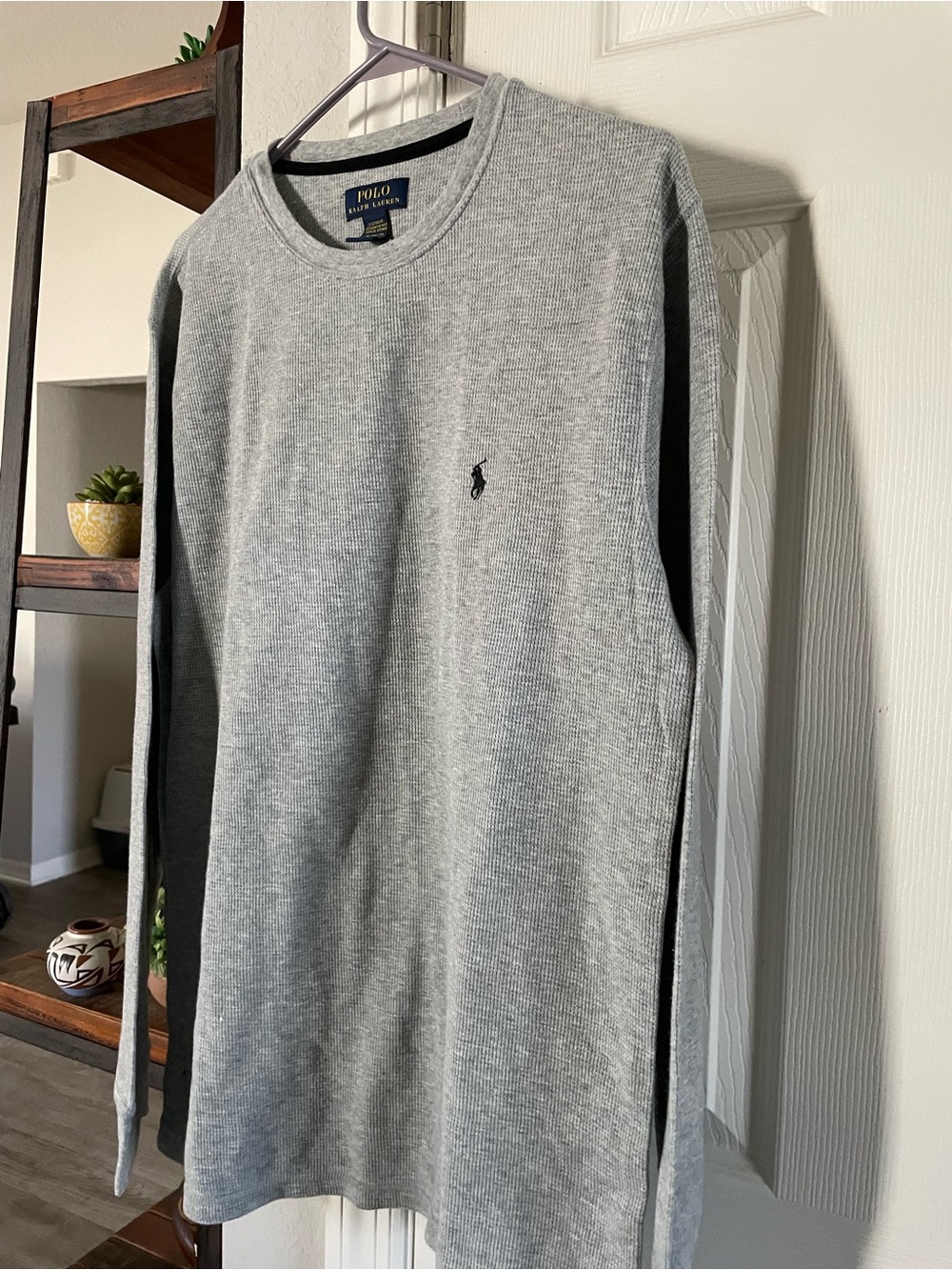Polo Ralph Lauren Men’s XL gray long sleeve Thermal Sleep shirt Embroidered pony - Picture 2 of 6